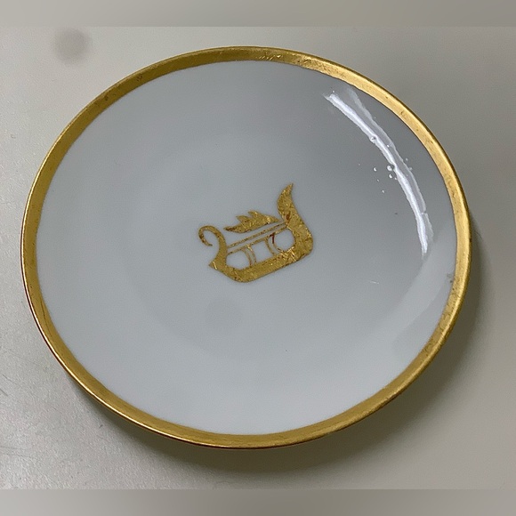 Vintage J & C Bavaria Peerless Gold Trim Letter D Monogram Plate - Picture 8 of 16